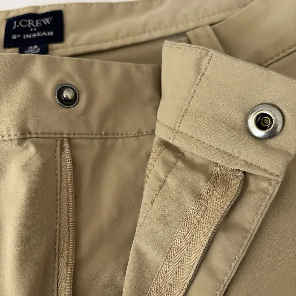 J‎ Crew Tech Shorts Men 38 Khaki Chino Lightweight Stretch 9